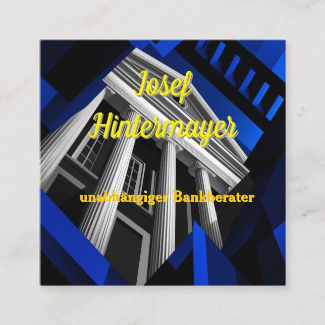 Cartão De Visita Quadrado Bankberater, BankangestellterVisitenkarte (Frente)
