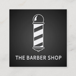Cartão De Visita Quadrado Barbearia Simples Minimalista de Lousa