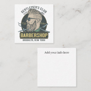 Cartão De Visita Quadrado Barbearia Vintage de Gentleman
