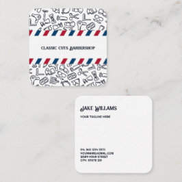 Cartão De Visita Quadrado Barber Barbershop