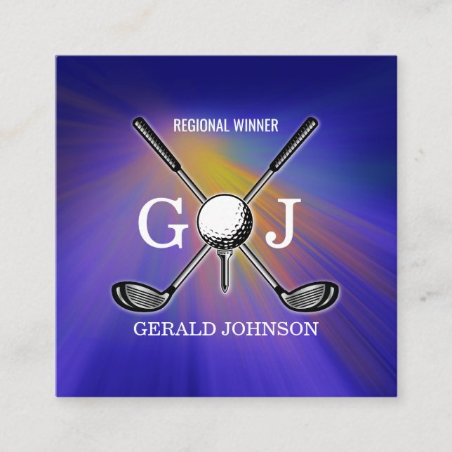 Cartão De Visita Quadrado Barramento Design de Monograma Personalizado Elega (Frente)