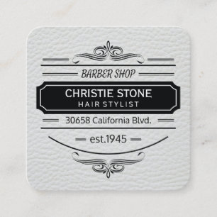 Cartão De Visita Quadrado Barreira do Rótulo Retro do Impressão do Couro Bra