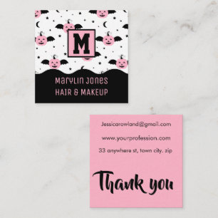 CARTÃO DE VISITA QUADRADO BATALHOS DE PUMPKIN HALLOWEEN