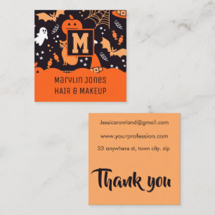 CARTÃO DE VISITA QUADRADO BATATA GATOS E FANTASMA