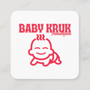 Cartão De Visita Quadrado Bebê Engraçado Kruk Philadelphia Premium