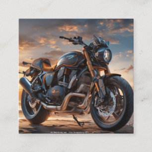 Cartão De Visita Quadrado Bela moto intrincada e detalhada