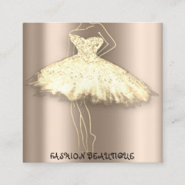 Cartão De Visita Quadrado Beleza de moda Vestir logotipo QR personalizado Ro