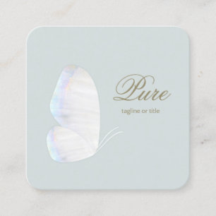 Cartão De Visita Quadrado Beleza e bem-estar da borboleta branca