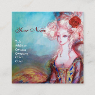 Cartão De Visita Quadrado Beleza MADAME POMPADOUR, Salão, Spa, Artista Makeu