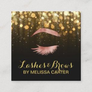 Cartão De Visita Quadrado Beleza Salon Makeup Artist Brows Lash Extensions