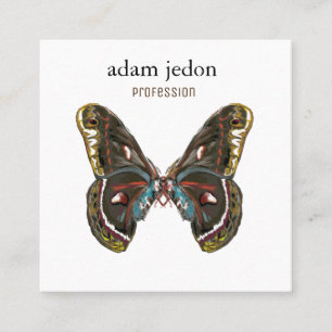 Cartão De Visita Quadrado Belo Desenho De Arte De Borboleta