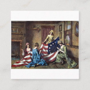 Cartão De Visita Quadrado Betsy Ross Costumando A Bandeira Americana