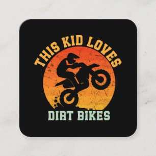 Cartão De Visita Quadrado Bicicleta de terra engraçada para crianças