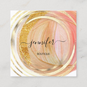 Cartão De Visita Quadrado Bio orgânico Bio Compro QR Logotipo Sabre Dourado