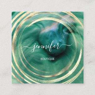 Cartão De Visita Quadrado Bio orgânico Bio Compro QR Logotipo SOAP Verde