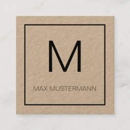 Cartão De Visita Quadrado Black and monograma White