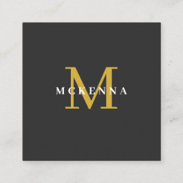 Cartão De Visita Quadrado Black Modern QR Code Professional