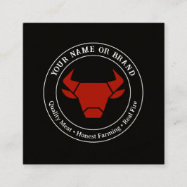 Cartão De Visita Quadrado Black Rustic Vintage Logo Catering Business Card