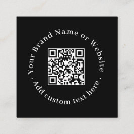 Cartão De Visita Quadrado Black Scan Me QR | Contato Profissional Moderno 