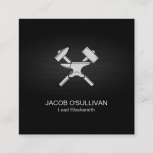 Cartão De Visita Quadrado Blacksmith Iron Works Metal