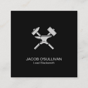 Cartão De Visita Quadrado Blacksmith Metalworker Iron Works