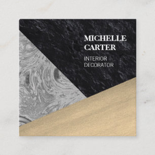 Cartão De Visita Quadrado Bloco de cores  Abstrato  Designer de interiores