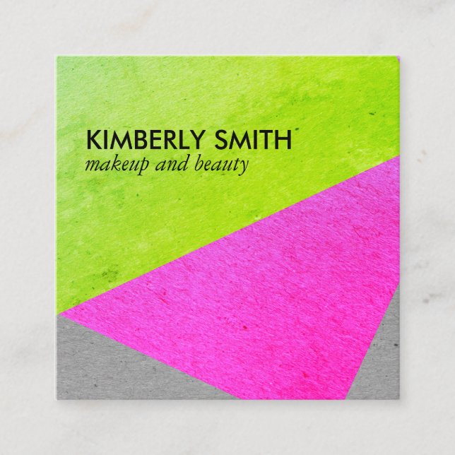 Cartão De Visita Quadrado Blocos de Cores Específicos para Chic Negrito (Frente)