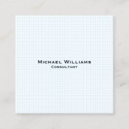 Cartão De Visita Quadrado Blue Modern Trendy verifica profissional minimalis