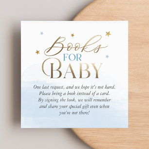 Cartão De Visita Quadrado Blue Over the Moon Books for Baby Insert