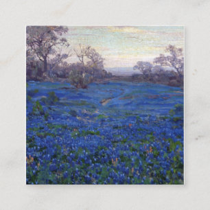 Cartão De Visita Quadrado Bluebonnets Na Twilight Próximo A San Antonio