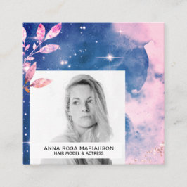 Cartão De Visita Quadrado *~* Blush Glitter Hair Modelo Atriz Stars FOTO