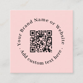 Cartão De Visita Quadrado Blush Rosa QR | Design de Contato Profissional Mod