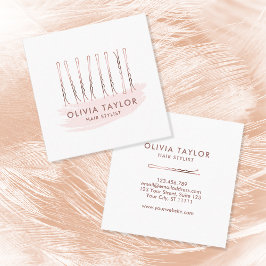 Cartão De Visita Quadrado Bobby Pins Hair Stylist Hair Salon Hairdresser