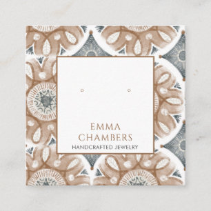 Cartão De Visita Quadrado Boho Abstrato Shapes Earring Display Card