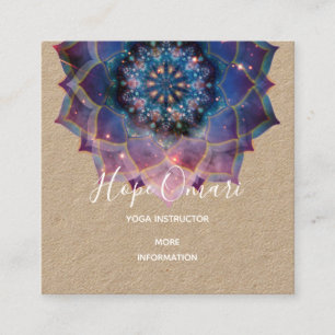Cartão De Visita Quadrado Boho Nebula Mandala, Mística