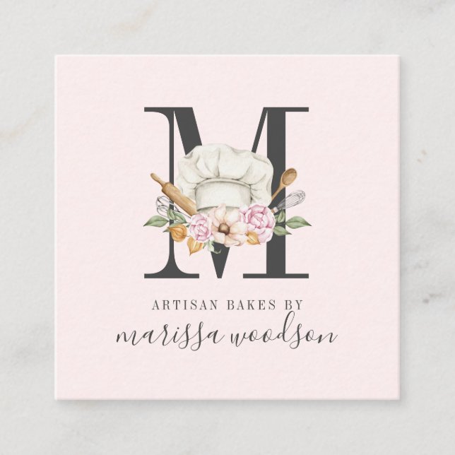 Cartão De Visita Quadrado Bolachas para pastelaria e panificação Ferramentas (Frente)