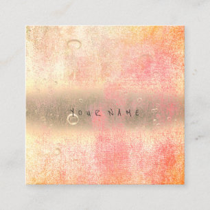 Cartão De Visita Quadrado Bolas de Abstrato de água, cor-de-rosa, cor rosa