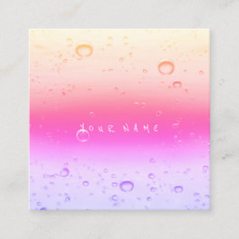 Cartão De Visita Quadrado Bolas de Ombro Abstrato de Água Rosa Rosa Rosa Ros