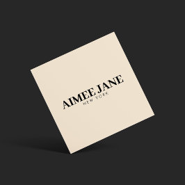 Cartão De Visita Quadrado Bold Minimalist Luxury Boutique Dark Ivory