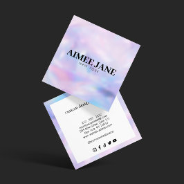 Cartão De Visita Quadrado Bold Minimalista Luxury Boutique Holographic