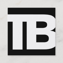 Cartão De Visita Quadrado Bold Modern Black Professional 2 Letra Monograma