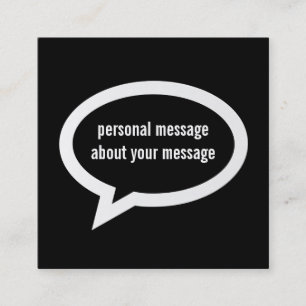 Cartão De Visita Quadrado Bolha da conversa