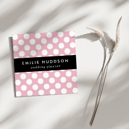 Cartão De Visita Quadrado Bolinhas rosa, padrão de Bolinhas, pontos, pontos