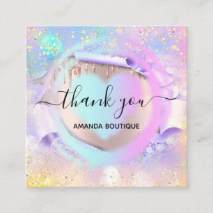 Cartão De Visita Quadrado Bolota profissional Compra holografia do coração c