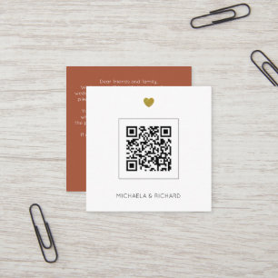 Cartão De Visita Quadrado  Bolsa de Casamento de Código QR do Orçamento Te