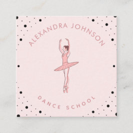 Cartão De Visita Quadrado Bonito Ballerina Dance School Studio Social Media