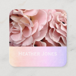 Cartão De Visita Quadrado bonito rosa pétalas cor-de-rosa fotografia floral