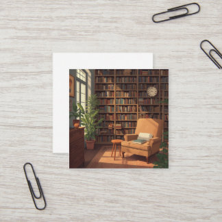 Cartão De Visita Quadrado BookShelf 