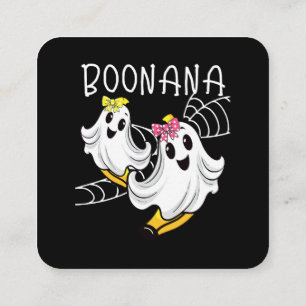 Cartão De Visita Quadrado Boonana Fantasma Fofo Banana Halloween