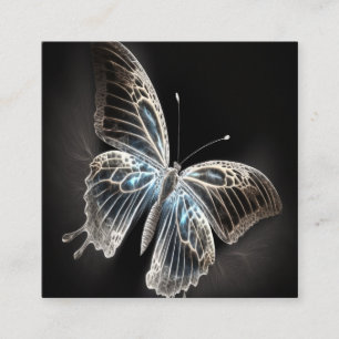 Cartão De Visita Quadrado Borboleta Mágica